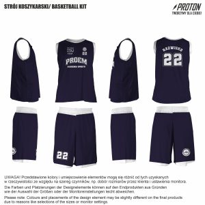 ASP Strój koszykarski męski - ciemny