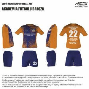 AF Brzoza - strój meczowy pomarańczowo - granatowy